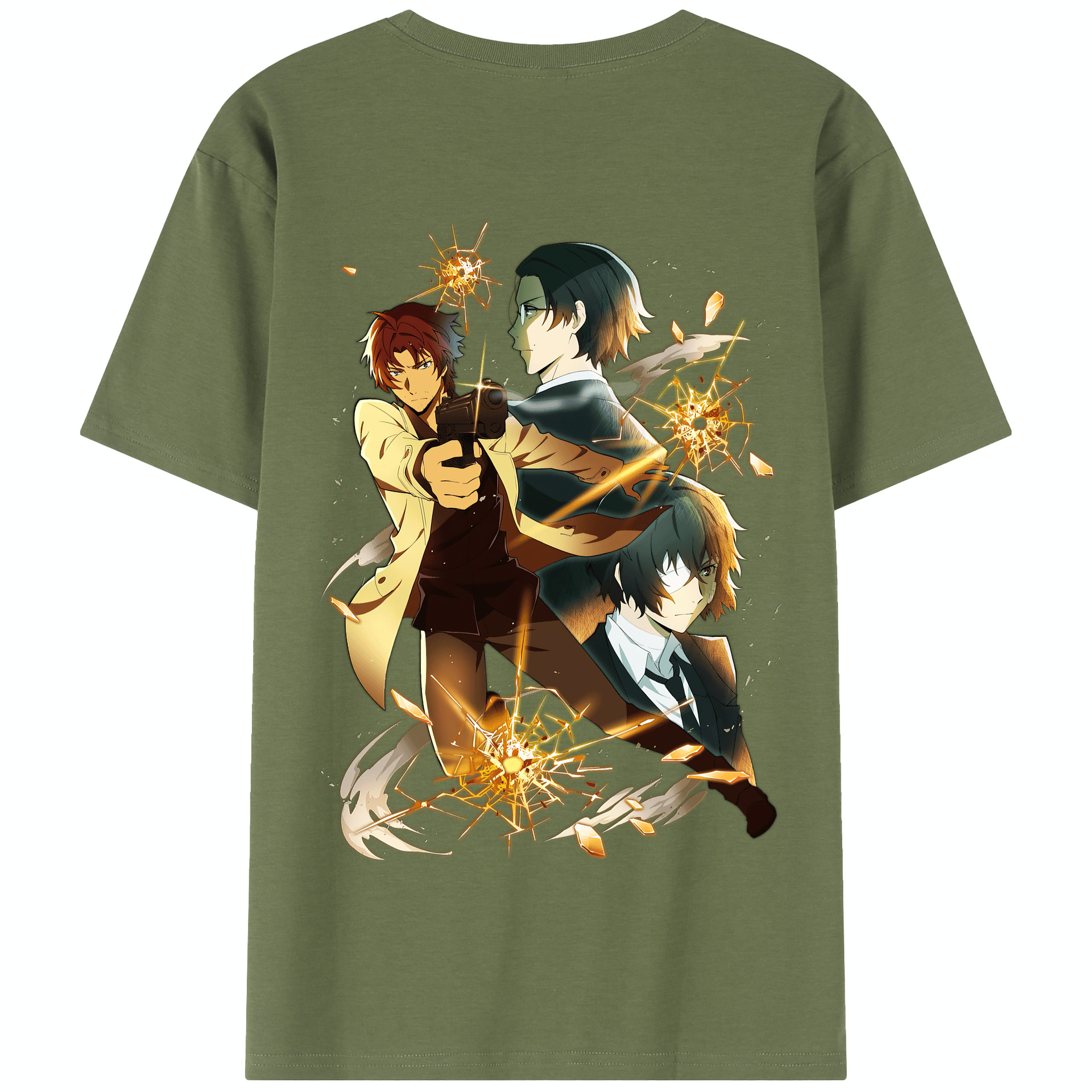 （画像用） 文豪ストレイドッグス Bungo Stray Dogs 綿100％半袖Tシャツ（背面プリント）